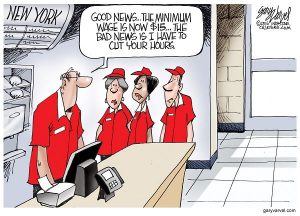 What will be the result of raising the minimum wage to $15? Massachusetts hiked the minimum wage to $10 and the Labor Department data shows that it has suffered the longest stretch of net job losses since the recession in both the retail and the leisure and hospitality sectors.